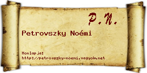 Petrovszky Noémi névjegykártya