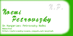 noemi petrovszky business card